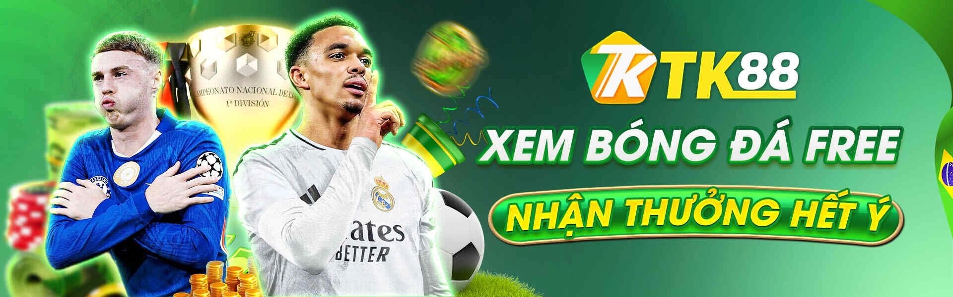 Banner chuyên mục Thể thao, Casino và Xổ số trên Tk88